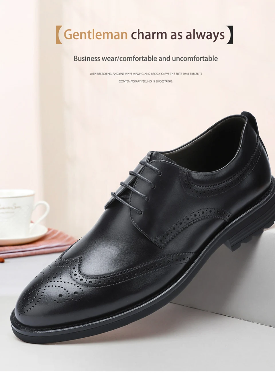 CAMEL Brock/Мужская обувь; Мужская обувь в английском стиле из натуральной кожи с резным узором; гибкая обувь из воловьей кожи; деловые повседневные туфли-оксфорды