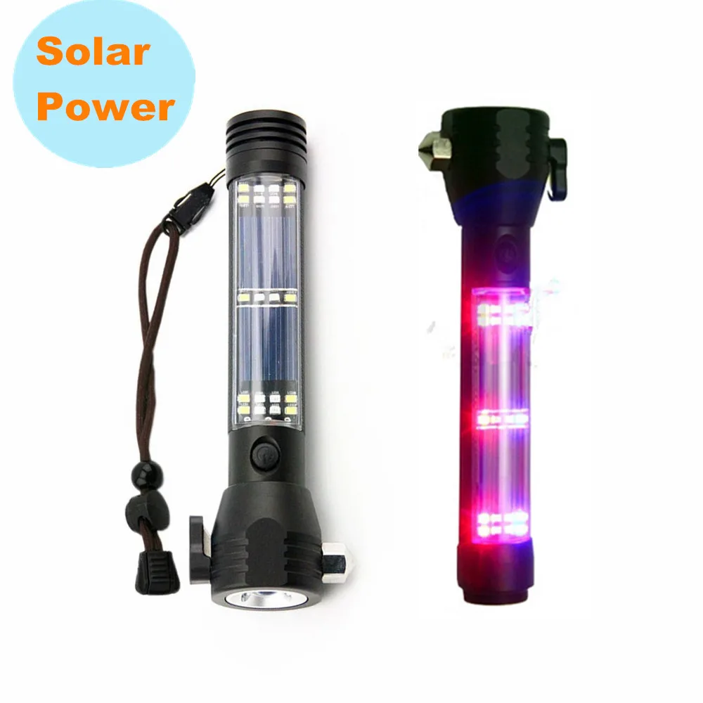 10 in1 Tactical Solar Power EDC flashlight LED w/usb Self defense Camping Outdoor survival Multi tools Glass Breaker for bike b 10 in1 Tactical Solar Power EDC flashlight LED w/usb Self defense Camping Outdoor survival Multi tools Glass Breaker for bike b
