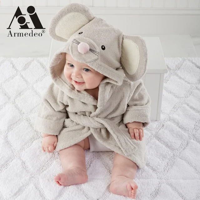 Hot Sale Children Hooded Bathrobe Towel Baby Boys Girls Flannel Lovely