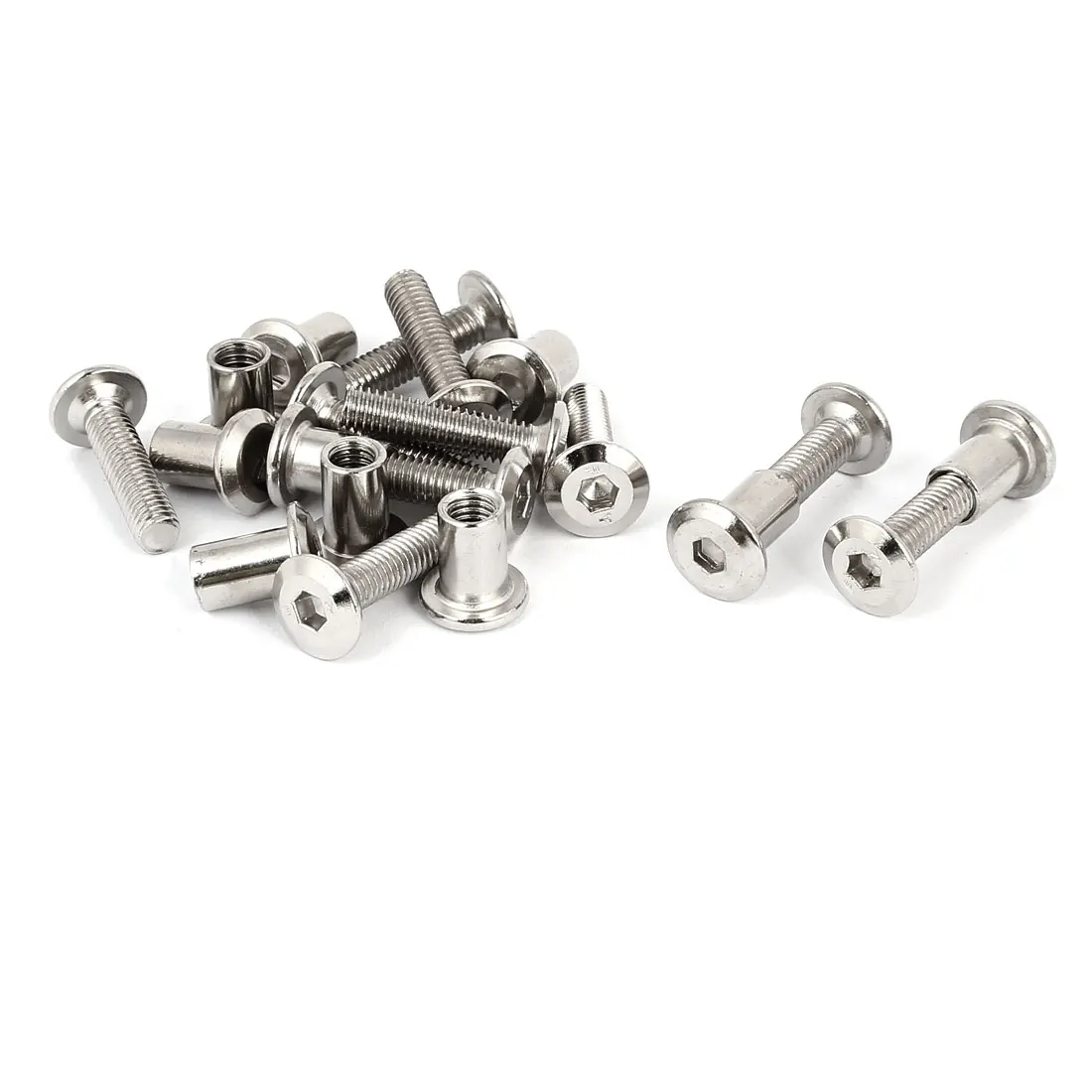 

UXCELL M6 X 25Mm 10 Sets Nuts Hex Socket Head Barrel Nut Countersunk Screw Bolt Hardware Fasteners Bolts Home Improvement