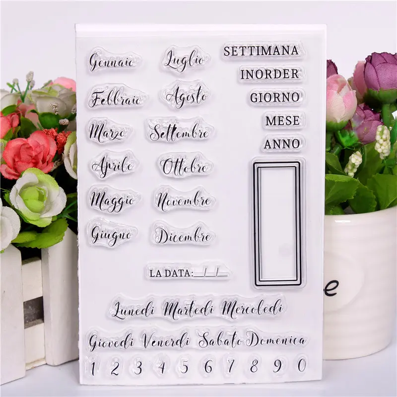 

Italian word Transparent Clear DIY stamp Silicone Seals Scrapbooking / Card Making/Photo Album Decoration Daily use date years