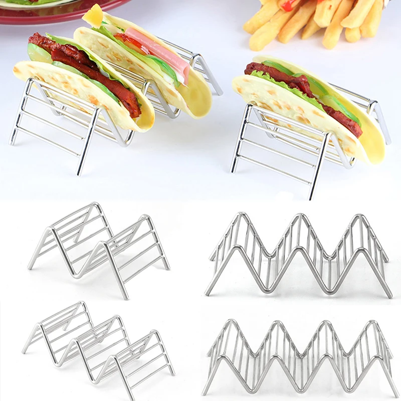 Новинка! Держатели Тако из нержавеющей стали в форме волны, кухонный инструмент для хранения пищи, стойкая стойка, металлический держатель для выпечки посудомоечной машины