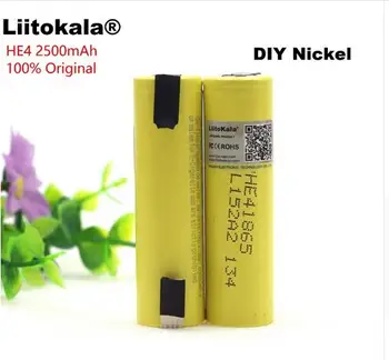 

6PCS liitokala100% new original HE4 18650 rechargeable lithium-ion battery 3.6V 2500 mAh battery 20A 35A discharge + DIY nickel