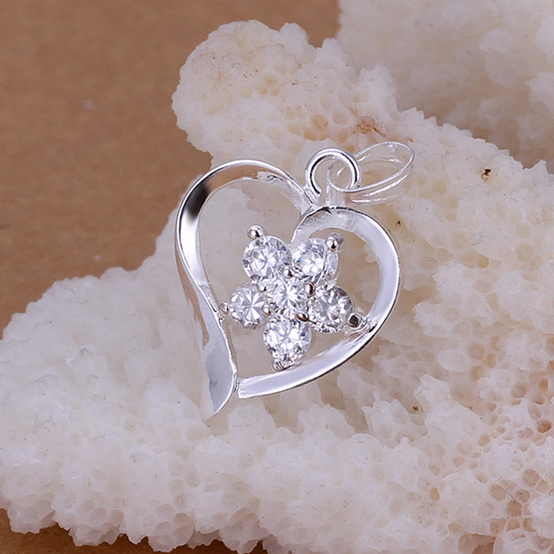 wholesale austrian crystal heart necklaces pendants 925 sterling silver