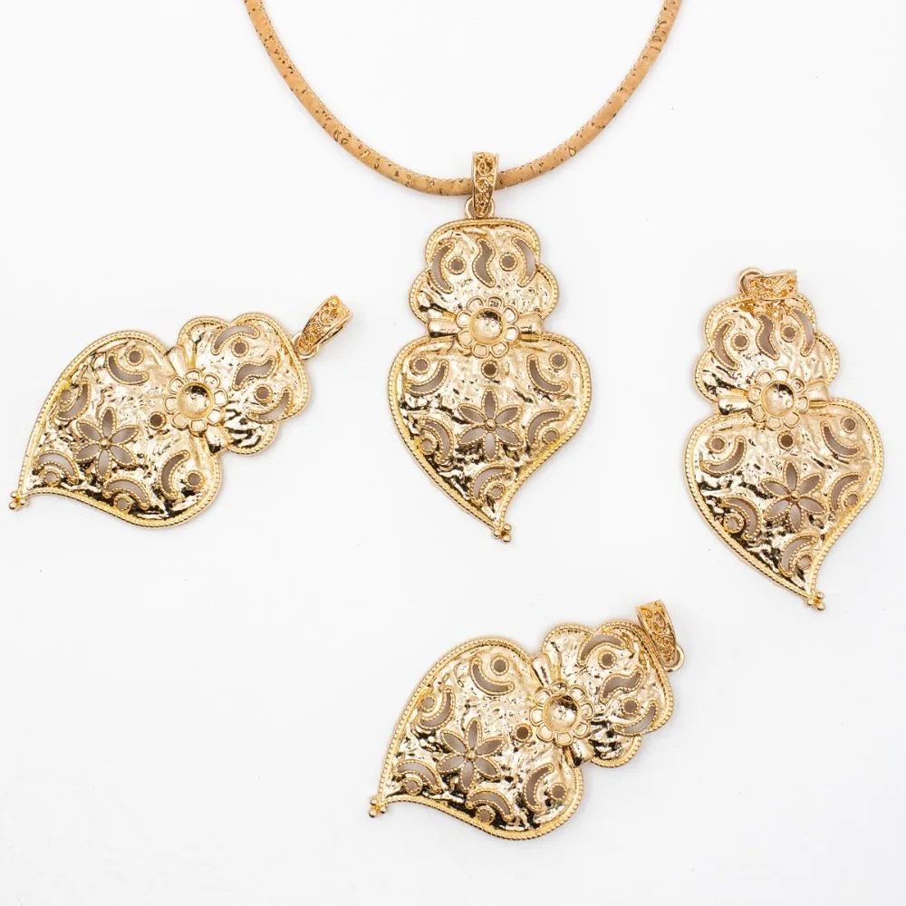 5 шт. Античный Золотой классический кулон в форме сердца, украшения, ювелирные изделия, поиск D-3-381