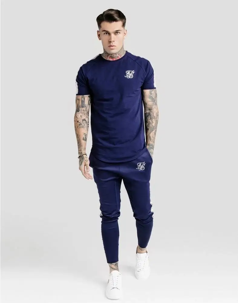 Мужская футболка в темно синюю полоску SikSilk|Футболки| |