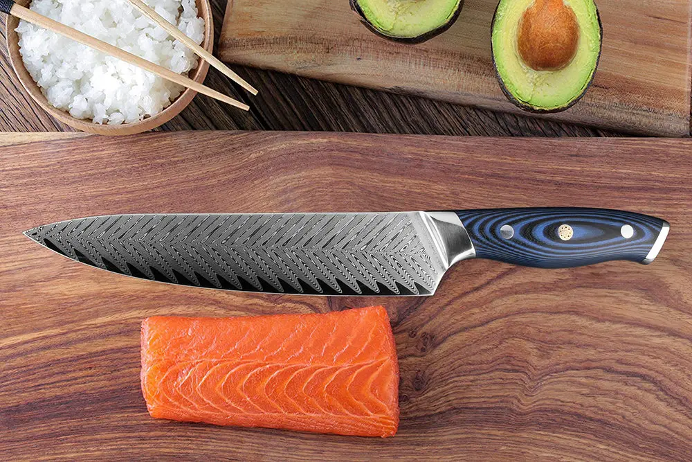 XITUO, дизайн, нож шеф-повара, 8 дюймов, AUS10, дамасский, нержавеющая сталь, Профессиональный кухонный нож, японский нож для нарезки мяса лосося, AA