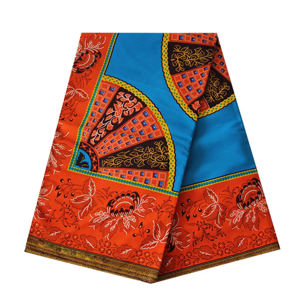 

6 Yards African Wax Prints Fabric Wax Hollandais 100% Cotton Fabrics Material Dashiki Printed Real Floral for Dress A000308A