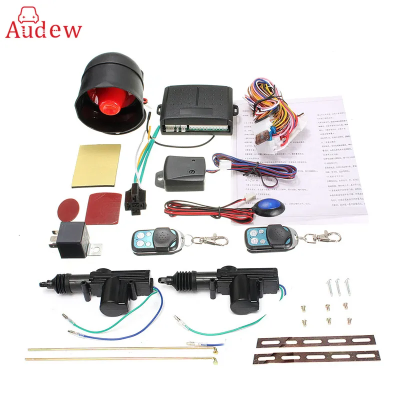 Koop 360 Graden Universal Car Afstandsbediening Centrale Vergrendeling Kit Car Security Alarm Startonderbreker Shock Sensor voor 2 Deuren