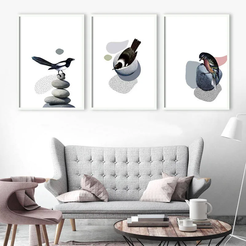 

SD LINLEEHON Bird Lover Gift Black and White Modern Minimalist Scandinavian Print Mothers Day Apartment Decor Printable Poster