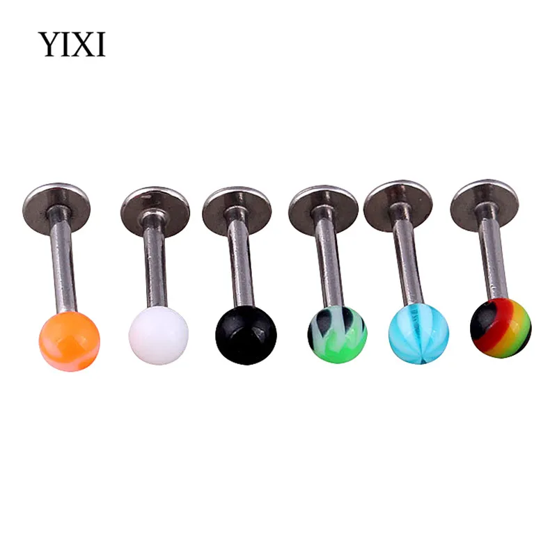 YIXI 10 Pcs Tragus Piercing Acrylic Ball Helix Cartilage Barbell
