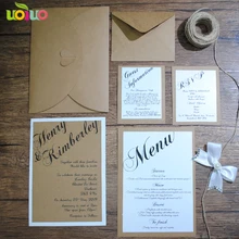 Tarjeta de invitación Vintage de lujo, recuerdo de boda, tarjeta de menú de impresión personalizada, tarjeta Rsvp con sobre, 10 juegos