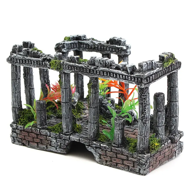

Ancient Roman Ruins Ornament Roman Column Resin Crafts for Aquarium Fish Tank Terrarium Miniatures Landscape Decoration
