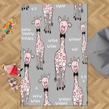 Серый пол на розовом забавном Жираф; зоопарк животных 3d печать нескользящие микрофибры Детские украшения для детской комнаты коврик детский коврик