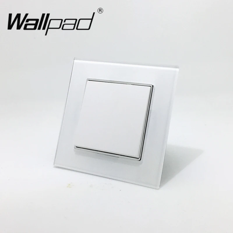 1 Gang Intermediate Switch Wallpad 110 250V White Luxury Glass EU