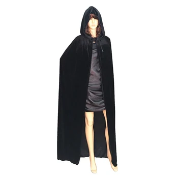 

Adult Halloween Cloak Hooded Floor-length Cape Party Witch Robe Cosplay Costume