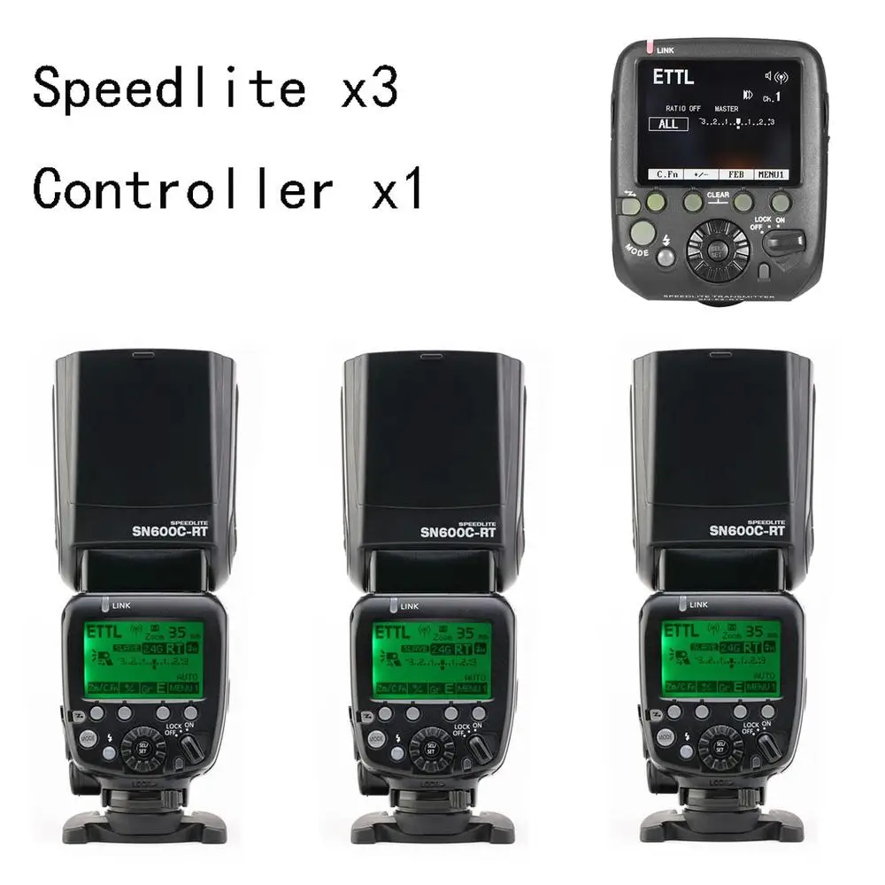 US $378.06 3 SHANNY SN600CRT Flash Speedlite SNE3RTs Transmitter For Canon As STE3RT