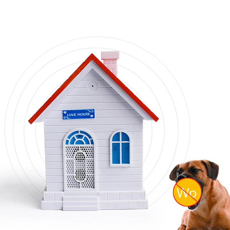 

New Pet Dog Ultrasonic Stop Barking device High Quality House Shape Anti Barking Outdoor Dog Control Training Repellers No Bark