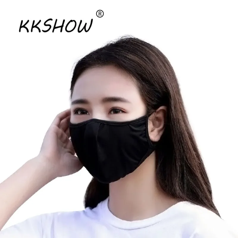 KKSHOW 1 Шт. Хлопок Рот Маска Черный Anti Dust Nose Protection Многоразовые Лицо Маски Для