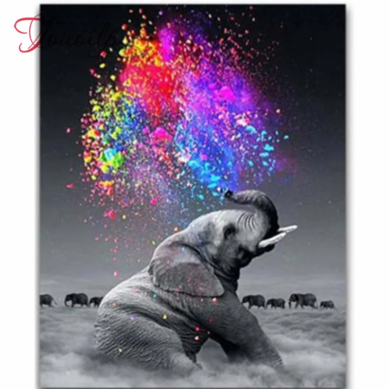 

Touoilp 5D Diamond Painting Elephant animal Diamond Embroidery Full Square/round Mosaic Picture Rhinestone Beadwork