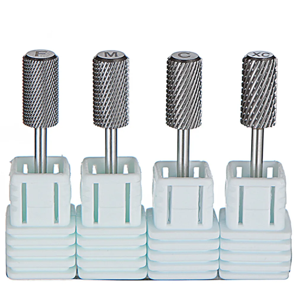 

SOTRLO 3/32 Nail Tungsten Carbide Drill Bit Silver Large Barrel Carbide File Drill Bit Nail Art Electric Manicure Pedicure Tool