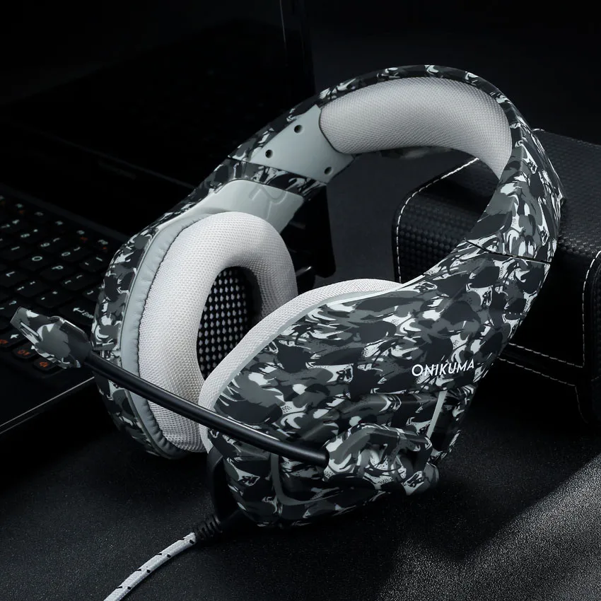 ONIKUMA K1 Casque камуфляжная PS4 гарнитура с микрофоном Стерео Игровые наушники для