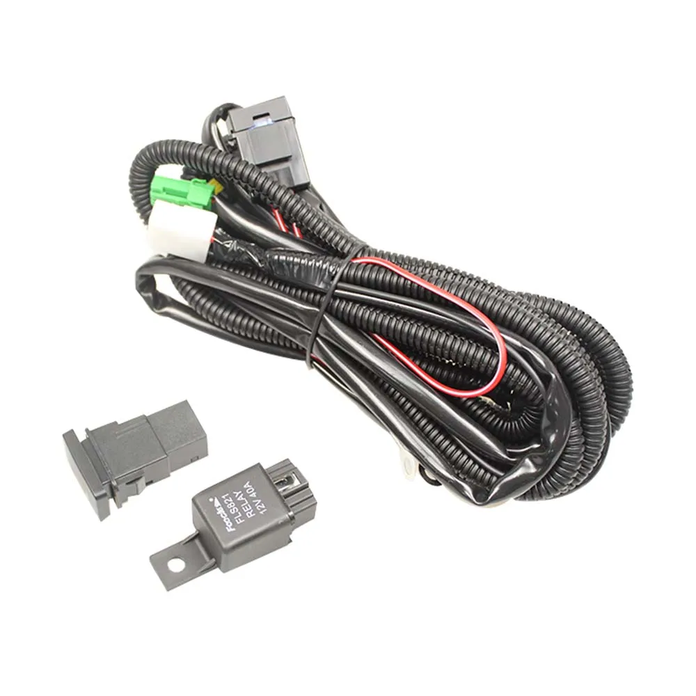 

1 Set of Wiring Harness Sockets Wire + Switch with LED indicators Relay Cable for Fog Light Lamp for Hyundai Accent 2012-2018