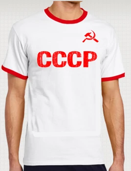 

2018 Designs Mens T Shirt Summer Stranger Things Cccp Soviet Union Herren Ringer T-Shirt Retro Russia Footballer Birthday Tees