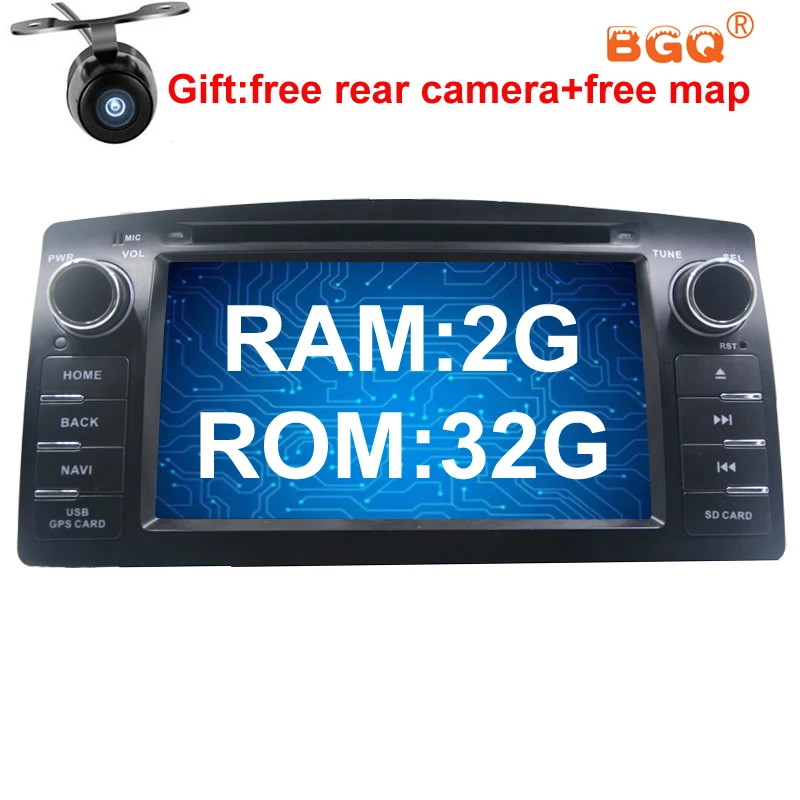 Excellent 2G RAM 32G ROM Android 7.1 Quad Core Car DVD Player GPS for Toyota Corolla E120 BYD F3  audio car radio stereo navigator 0