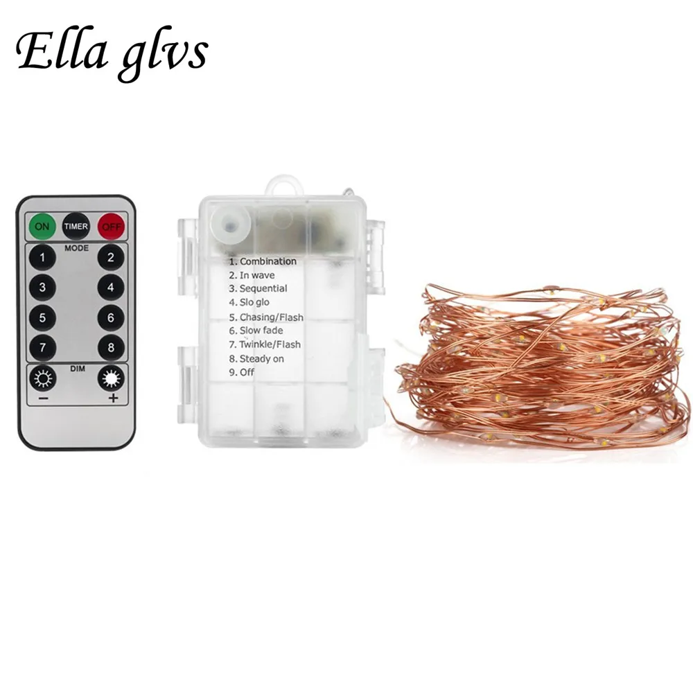 Waterproof LED String Lights Battery Powered 5M 10M with Remote Control