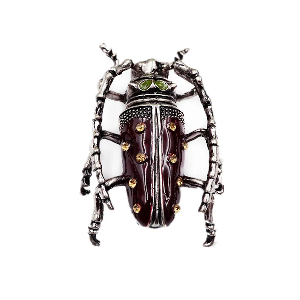 

Vintage Jewelry Enamel Beetle Insect Brooch Men Women Kids Rhinestone Animal Brooches Badge Collar Pins Dress Scarf