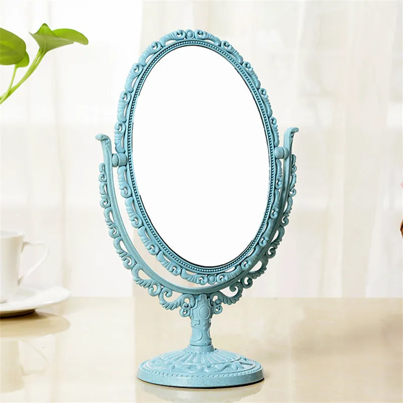 Makeup-Mirror-Oval-Shape-Rotatable-Stand-Table-Compact-Mirror-Plastic-Dresser-Pink-Blue-Beige-Mirrors (2)