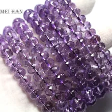 Meihan(1 браслет/набор) 5-6*8-9 мм Натуральный Аметист граненые бусины Рондель браслет для изготовления ювелирных изделий дизайн