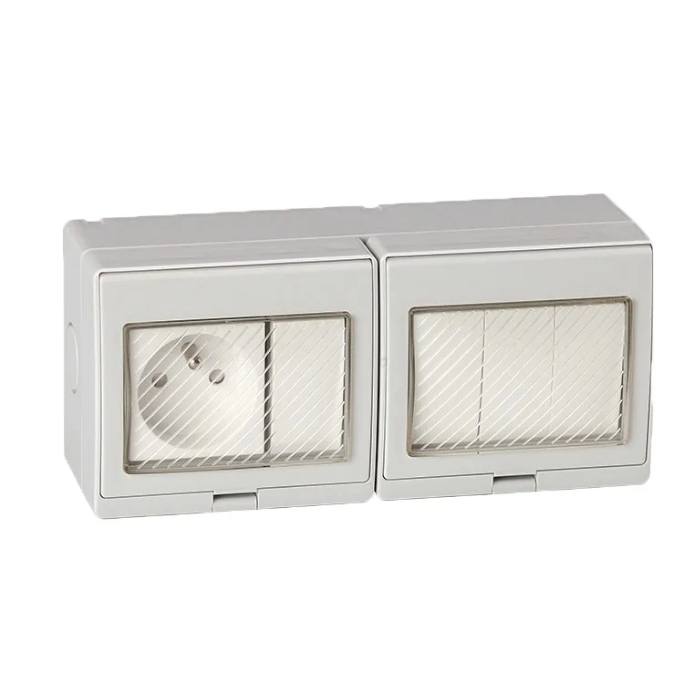 

IP55 Waterproof Wall Socket Wall Switch 1 Gang French Socket 4 Gang Switch
