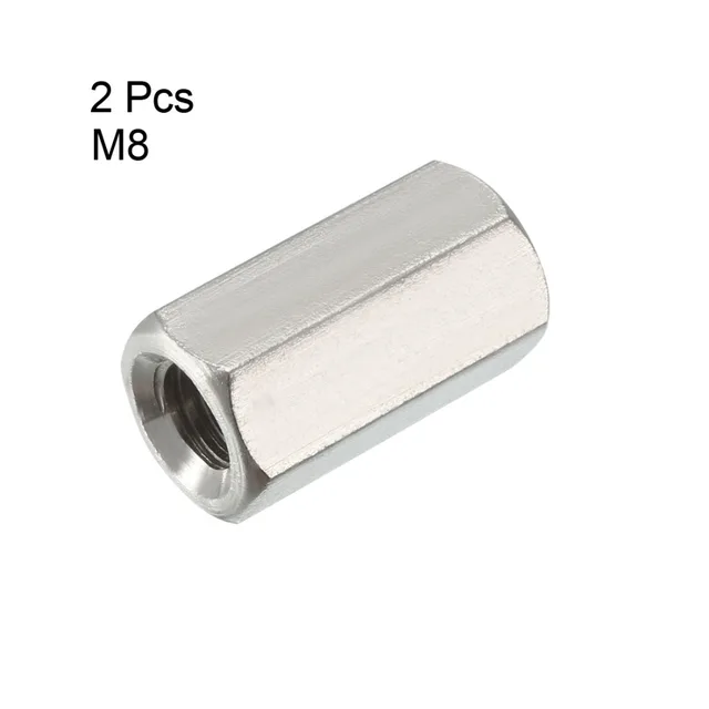 1Pcs Left Hand Thread 304 Stainless Steel Hex Rod Coupling Nuts
