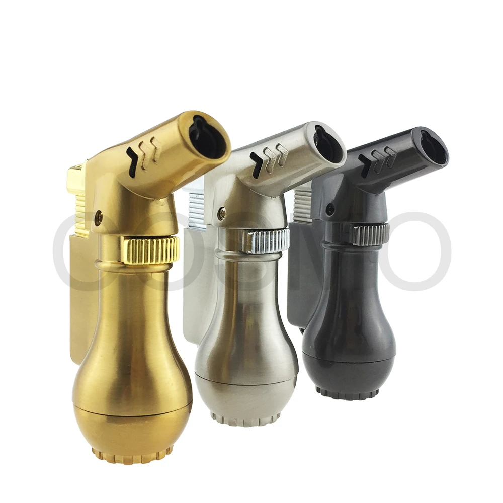 

New Arrival Blue Flame Windproof Cigar Lighter Jet Butane Metal Pipe Lighter Torch Flame Lighter Gas Cigarette 1300 C No Gas