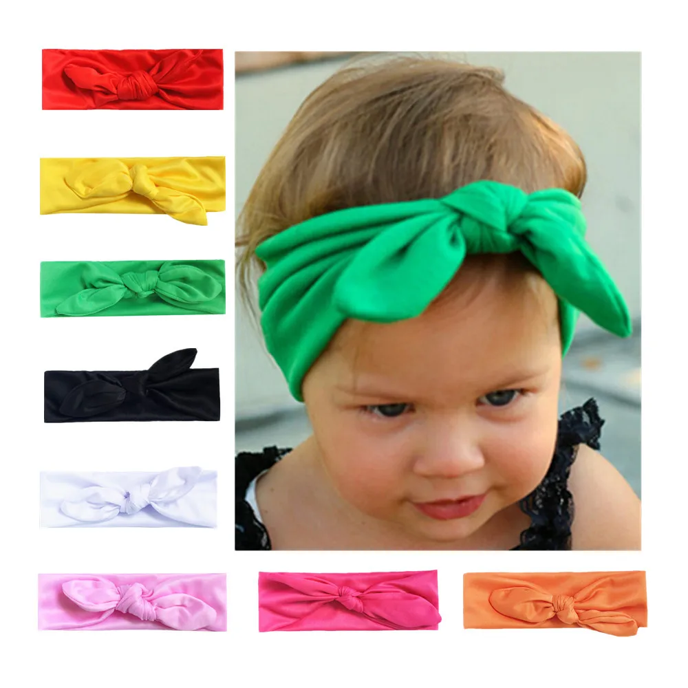 

2018 New Baby Girl Solid Knot Headband Kids Cotton Turban Knitted Hair Accessories Children Cross Headwear for Children