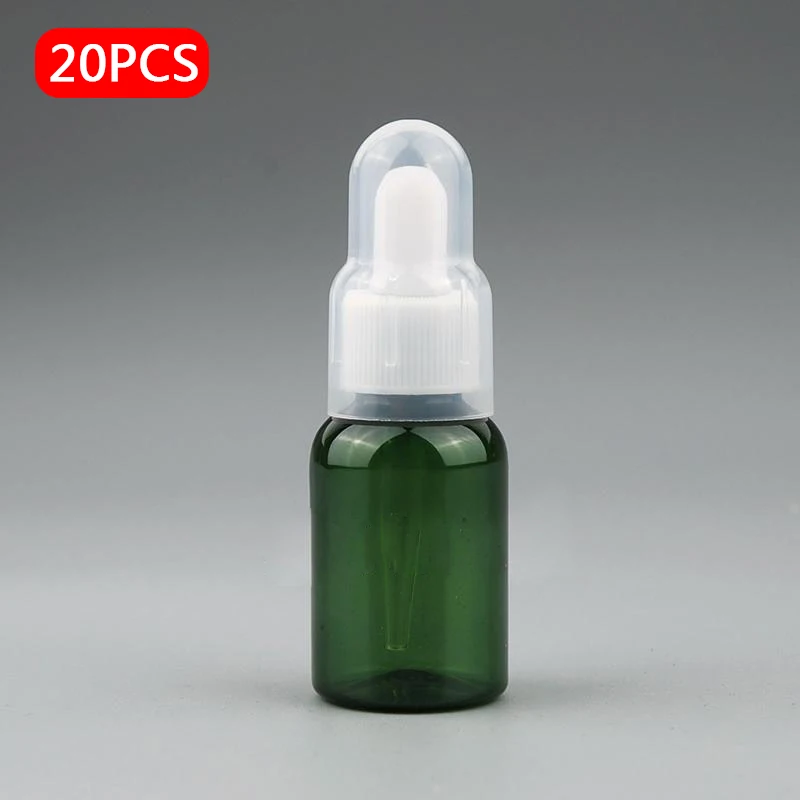 10pcs 35ML Empty Eye Dropper Bottle Green Plastic Drop Bottles With