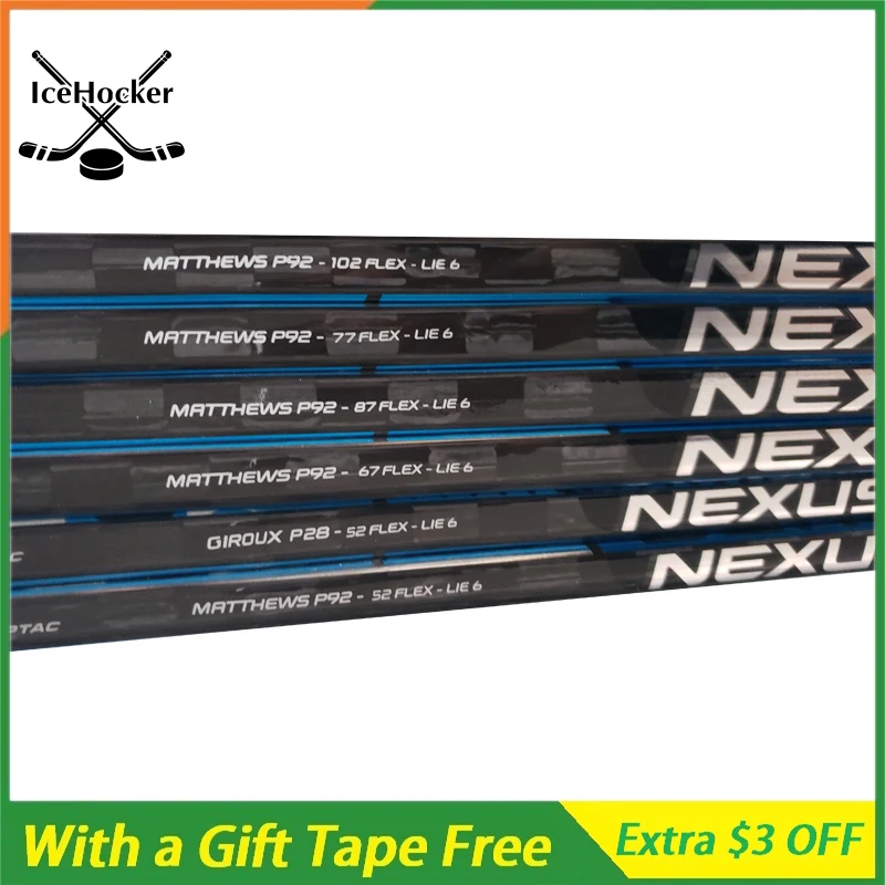 Acheter Bâton de Hockey sur glace en Fiber de carbone série N 2 avec un ruban adhésif gratuit avec poignée SR INT JR P92 P88 P28 poids léger 420g livraison gratuite