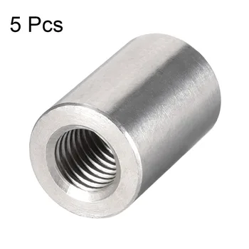 

UXCELL 5Pcs Round Connector Nuts M10/12/14x20/30mm Height Sleeve Rod bar Stud Nut Stainless Steel 304 Fasteners Home Improvement