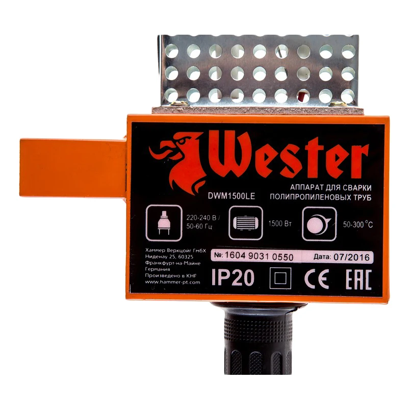 Аппарат для сварки ПП труб Wester DWM1500LE/346487