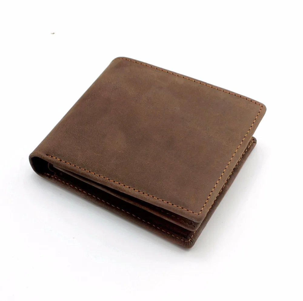 

2017 Vintage Crazy Horse Handmade Leather Men Wallets Multi-Functional Cowhide Coin Purse Genuine Leather Wallet For Men