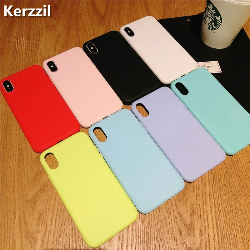 

Kerzzil Candy Color TPU Phone Case For iPhone X 10 Cases For iPhone 7 8 6 6s Plus Ultra-thin Soft TPU Cover For iPhone 6S 6 Plus