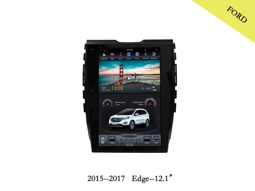 "Yokotron" 12," сенсорный Android 6,0 Автомобильный Радио плеер для Ford Edge-+ gps+ задняя камера