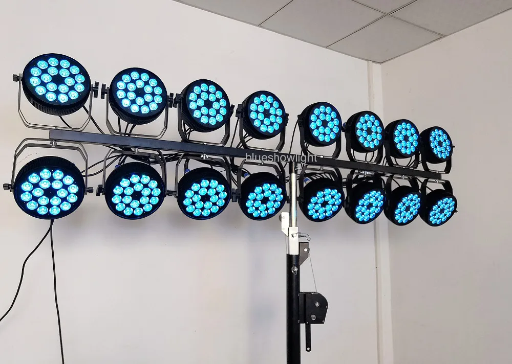 Нет налога на заказ 16 шт./лот прожектор для дискотек led RGBW 4в1 18x10 Вт сценическое Освещение DJ тонкий лампы DMX