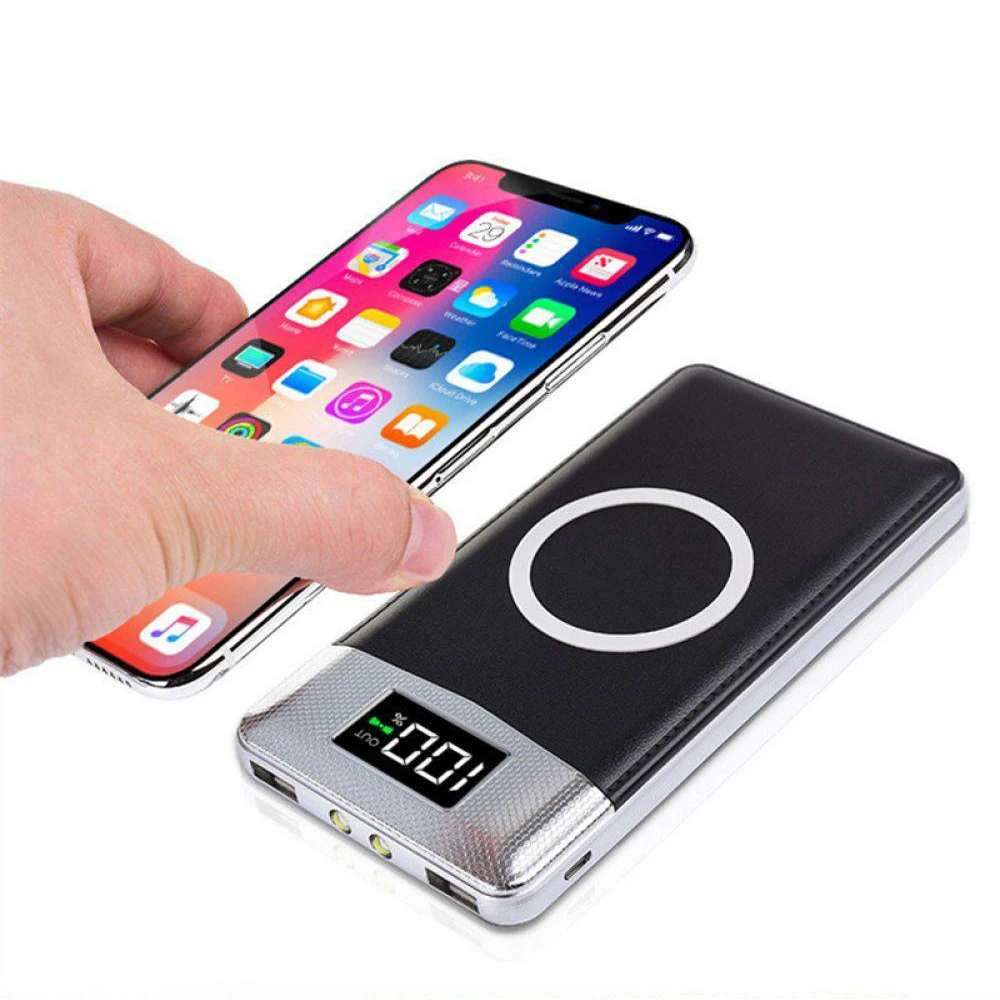 Power Bank for External Charger Bank Battery Built-in for iPhone X QI 8 18650 Wireless Portable 30000mah Powerbank Wireless