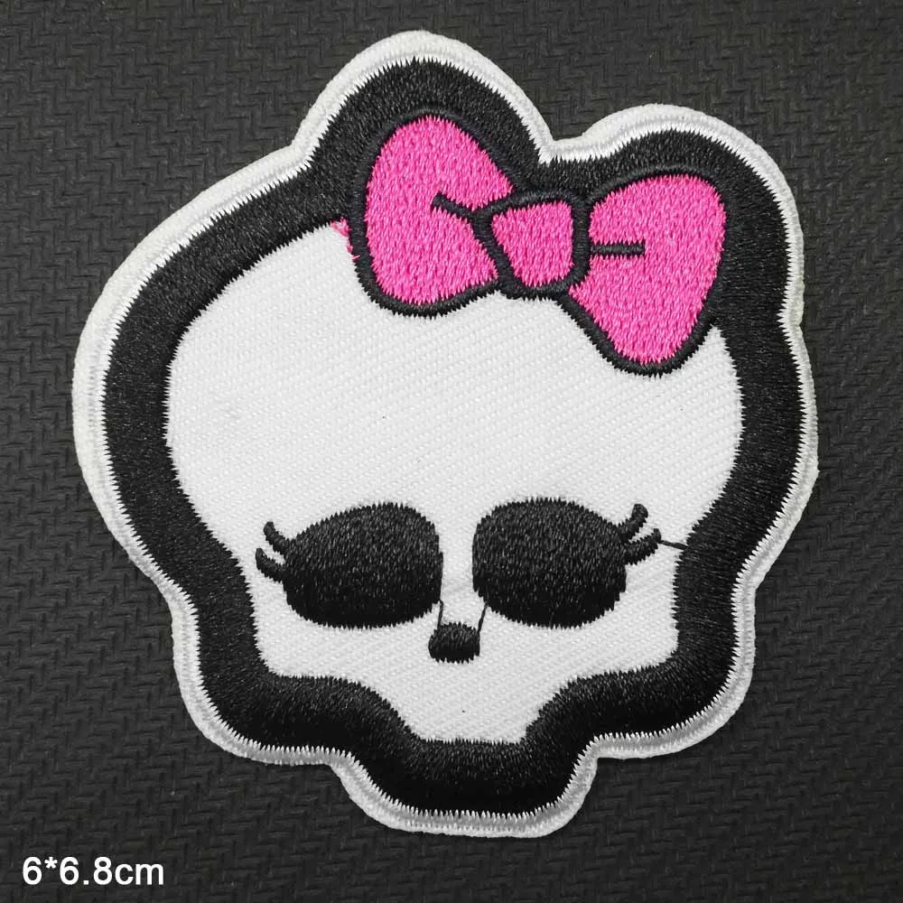 

Girl Skull Iron On Embroidered Clothes Patches For Clothing Stickers Garment Wholesale