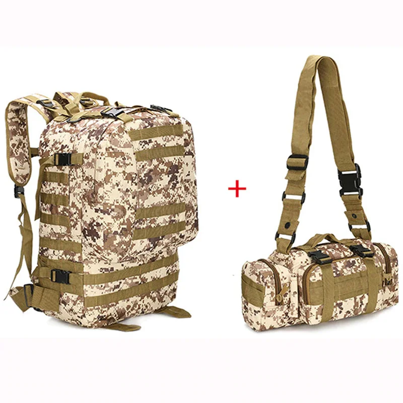 Охотничьи сумки 55L 4 в 1 Molle 600D военный рюкзак для альпинизма Тактический
