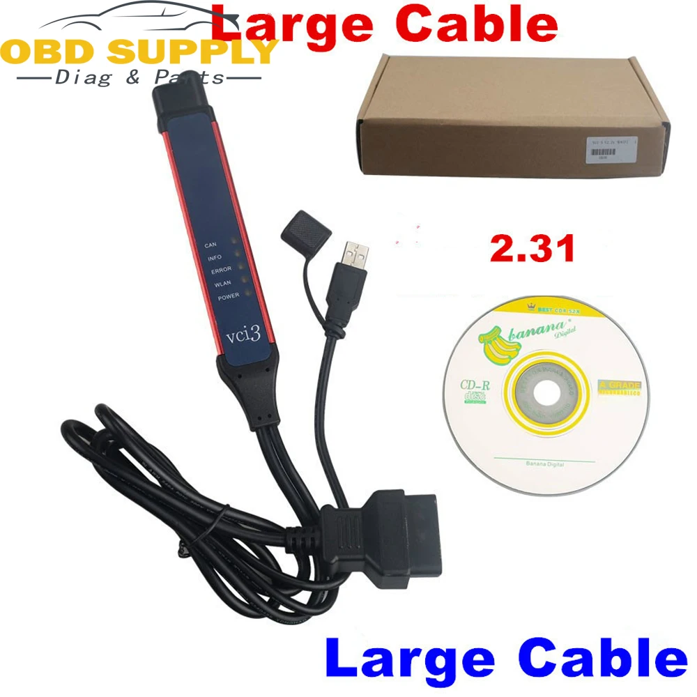 

Large Cable Quality A+ WI-FI V2.31 VCI3 SDP3 Software WIFI for VCI Wireless VCI-3 Truck Diagnosis to Instead of VCI2 V2.27