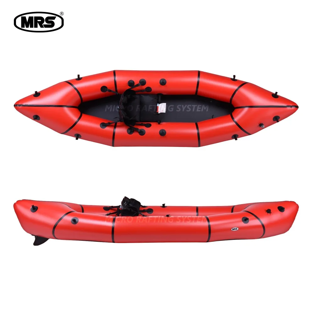 

[MRS][Nomad S1] red ultra-light inflatable kayak packraft drifting boat with fin